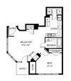 Adams I Barrington Park 1 bedroom 1 bath floor plan apartment Adams I Barrington Park 1 bedroom 1 bath floor plan apartment at Barrington Park Apartments, Manassas, VA, 20110